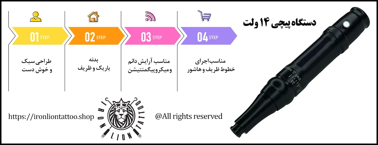 دستگاه پیچی 14 ولت - با بهترین قیمت و کیفیت اینفوگرافیک دستگاه پیچی 14 ولت - ویژگی دستگاه پیچی 14 ولت