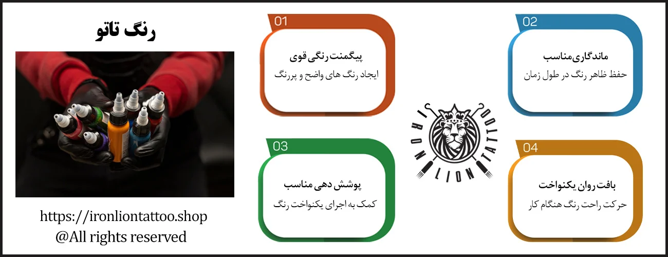 اینفوگرافیک رنگ تاتو - ویژگی رنگ تاتو