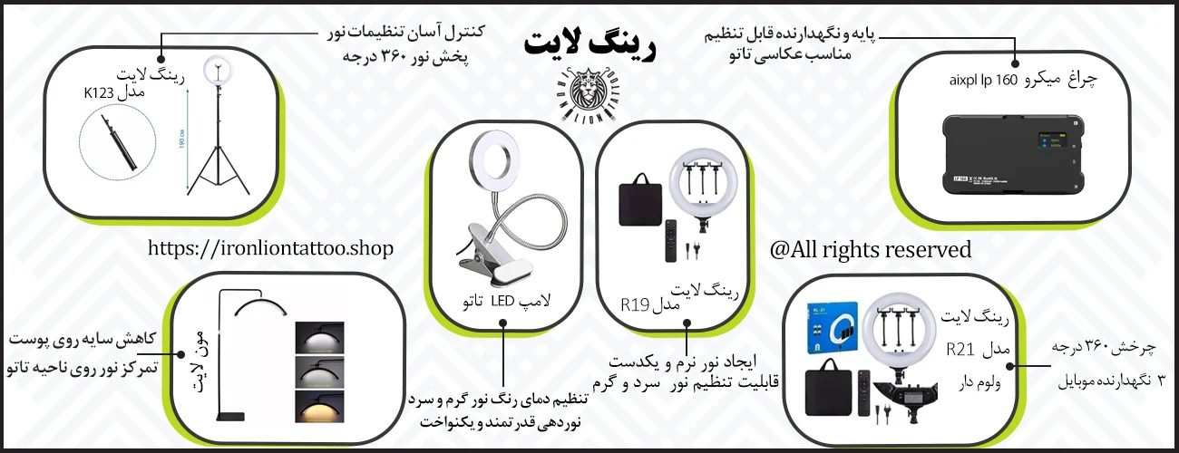 اینفوگرافیک رینگ لایت تاتو - ویژگی رینگ لایت تاتو